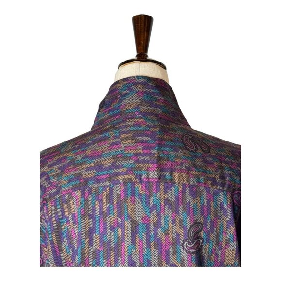Diane Von Furstenberg Shirt Women 16 Purple‎ Paisley Retro Vintage Button Down - Picture 5 of 10